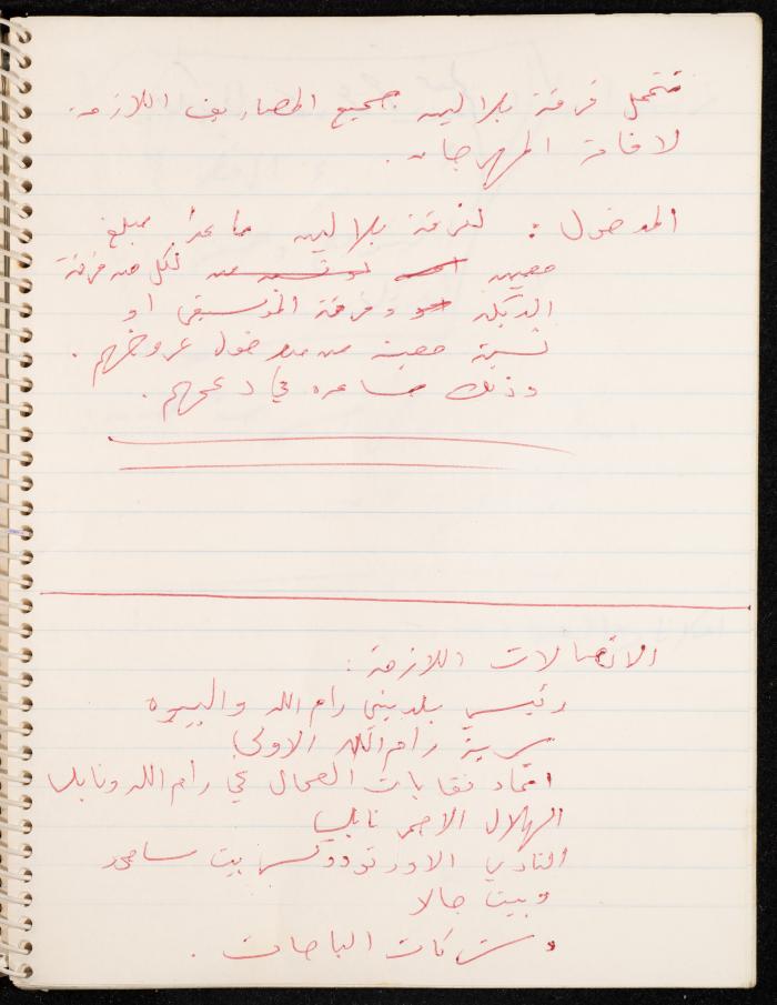 A Notebook for the Balalin Theatre Troupe's Arrangements for Its Summer festival, Ramallah, 1972-1973