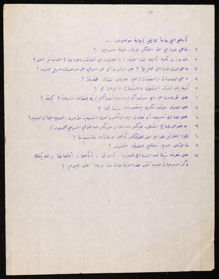 The Director's Clauses in the By-Laws for the Balalin Theatre Troupe, 1975