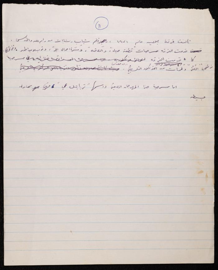 Notes on the Balalin Theatre Troupe, Jerusalem, the 1970s 