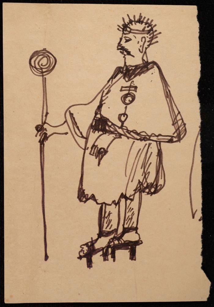 A Preliminary Drawing of a Character for a Theatrical Show by the Balalin Troupe, the 1970s