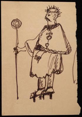 A Preliminary Drawing of a Character for a Theatrical Show by the Balalin Troupe, the 1970s