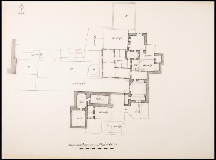 مخطط مسطح الطابق الثاني لعقارات وقف آل الخالدي، القدس، تسعينيات القرن العشرين