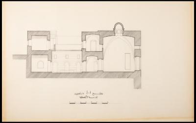 "A-A Section" of al-Khatib Family Home- al-Amlakeyya School Plan, Jerusalem, the 1990s