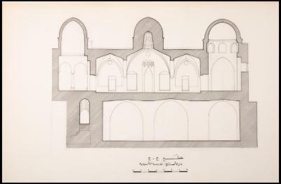 "C-C Section" of al-Ansari Family Home- al-Asaardeyya School Plan, Jerusalem, the 1990s
