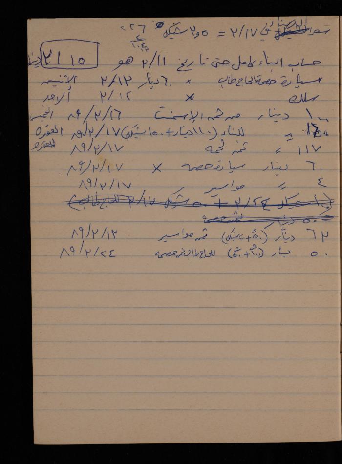 دفتر يوميات فضية الدرابيع، دورا- الخليل، 1989