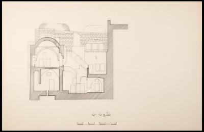 "B-B Section" Plan of a House in the Old City, Jerusalem, the 1990s