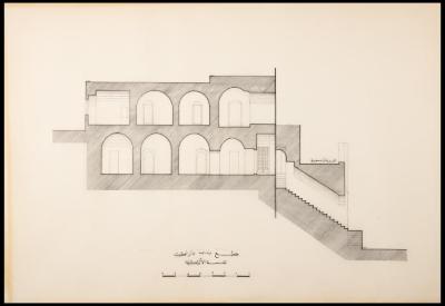 "B-B Section" of al-Khatib Family Home- al-Amlakeyya School Plan, Jerusalem, the 1990s