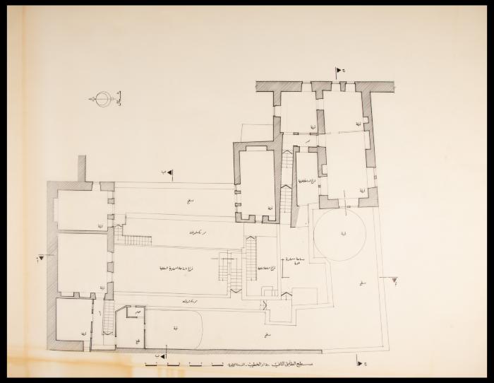 A Second-Floor Area Plan of al-Khatib Family Home- al-Jawhareyyah School, Jerusalem, the 1990s