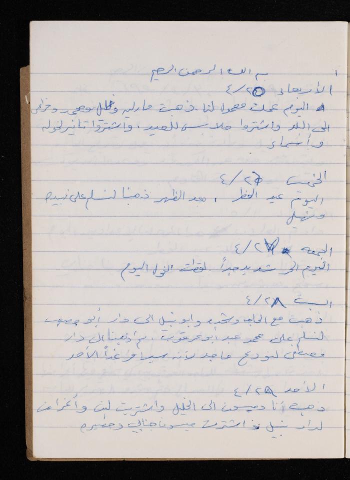 The Diary of Fadeyyeh Darabe, Dura- Hebron, 1990