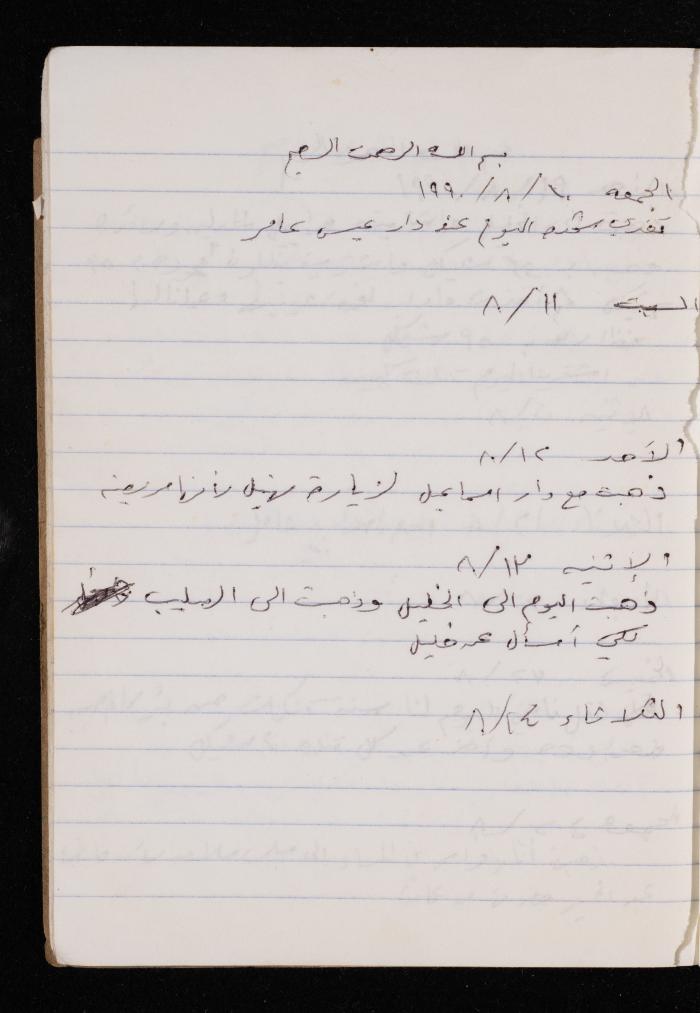 The Diary of Fadeyyeh Darabe, Dura- Hebron, 1990
