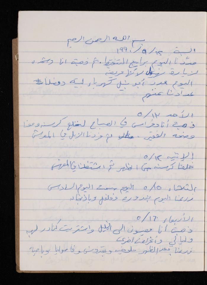 The Diary of Fadeyyeh Darabe, Dura- Hebron, 1990