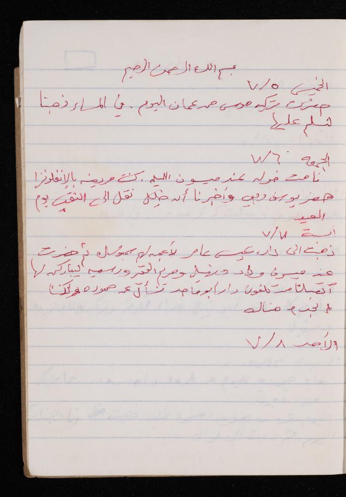 The Diary of Fadeyyeh Darabe, Dura- Hebron, 1990