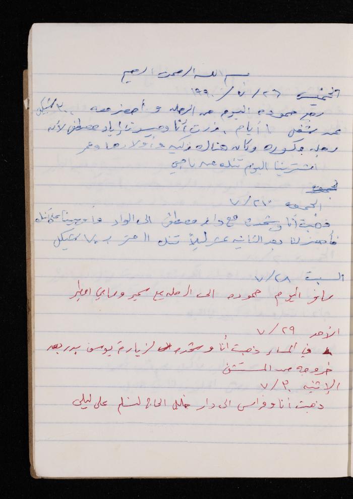 The Diary of Fadeyyeh Darabe, Dura- Hebron, 1990