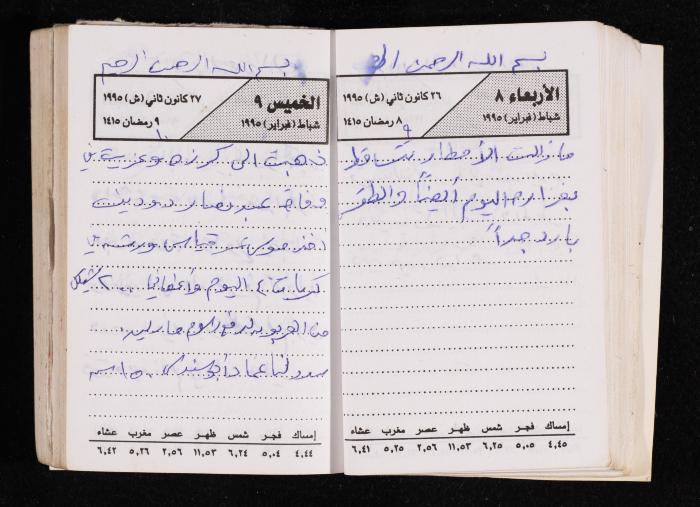 The Diary of Fadeyyeh Darabe, Dura- Hebron, 1995