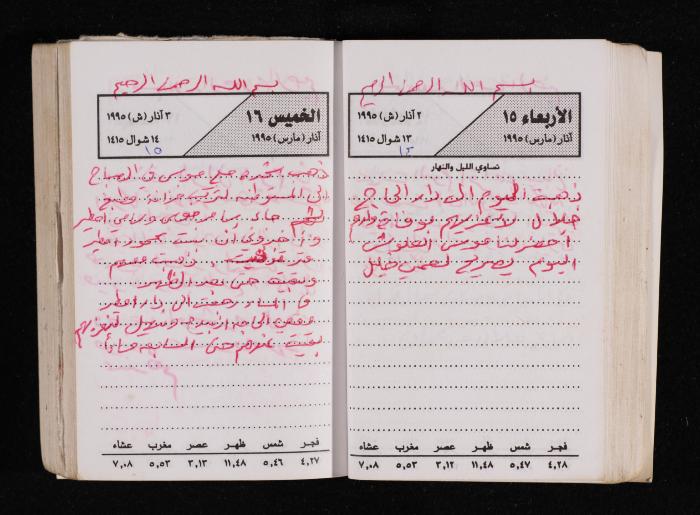 The Diary of Fadeyyeh Darabe, Dura- Hebron, 1995
