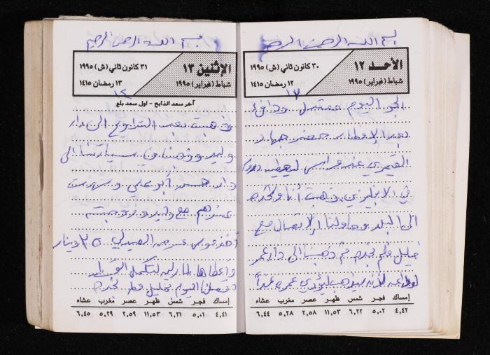 The Diary of Fadeyyeh Darabe, Dura- Hebron, 1995