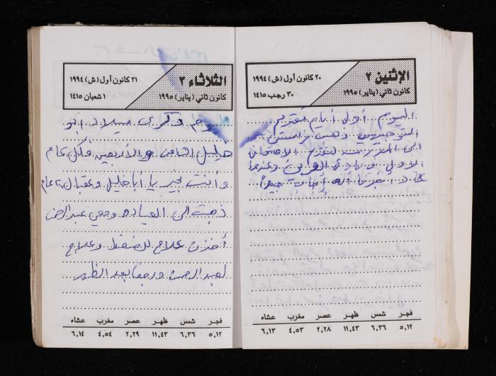 The Diary of Fadeyyeh Darabe, Dura- Hebron, 1995