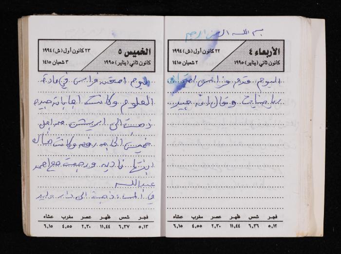The Diary of Fadeyyeh Darabe, Dura- Hebron, 1995