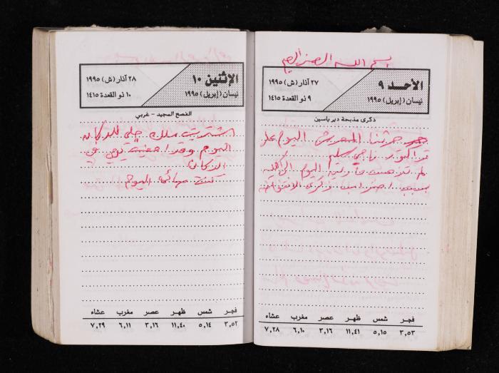 The Diary of Fadeyyeh Darabe, Dura- Hebron, 1995