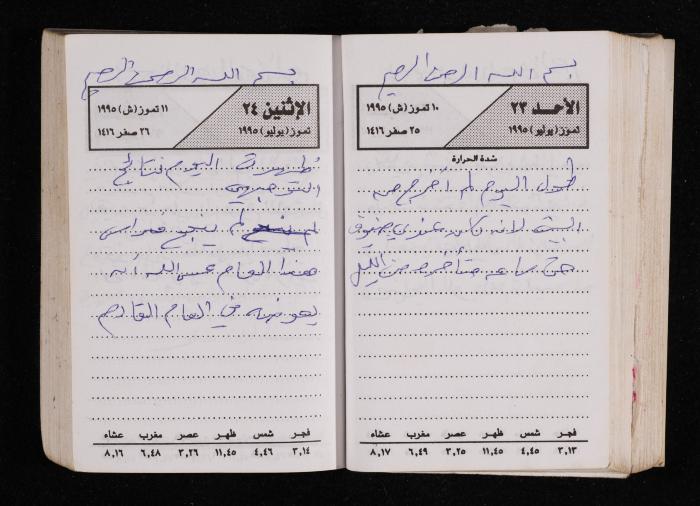 The Diary of Fadeyyeh Darabe, Dura- Hebron, 1995