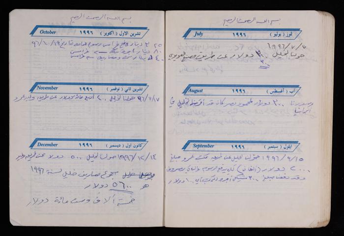 دفتر يوميات فضية الدرابيع، دورا- الخليل، 1996