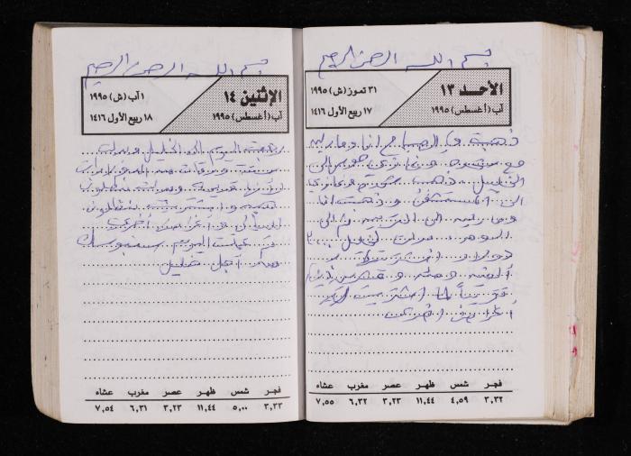 The Diary of Fadeyyeh Darabe, Dura- Hebron, 1995