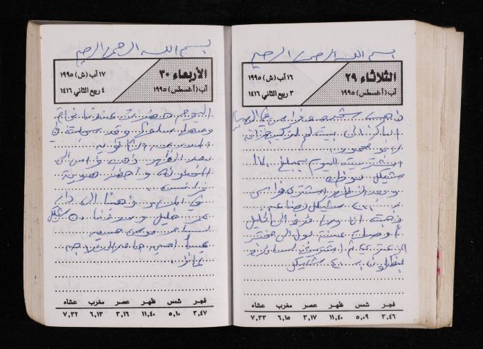 The Diary of Fadeyyeh Darabe, Dura- Hebron, 1995