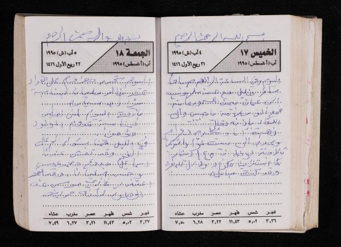 The Diary of Fadeyyeh Darabe, Dura- Hebron, 1995