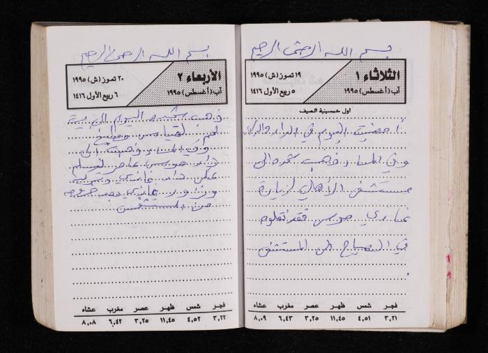 The Diary of Fadeyyeh Darabe, Dura- Hebron, 1995