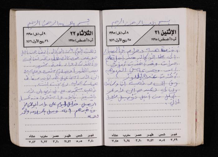 The Diary of Fadeyyeh Darabe, Dura- Hebron, 1995