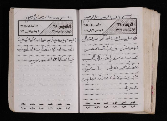 The Diary of Fadeyyeh Darabe, Dura- Hebron, 1995