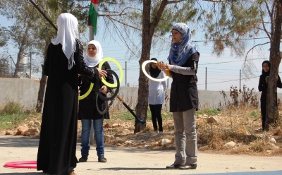 صورة من يومٍ مفتوح لمدرسة سيرك فلسطين في جنين، 2012
