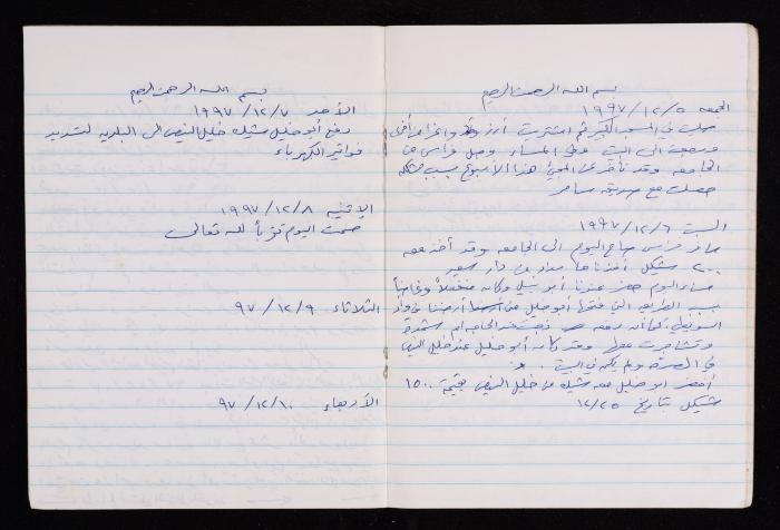 The Diary of Fadeyyeh Darabe, Dura- Hebron, 1997-1998