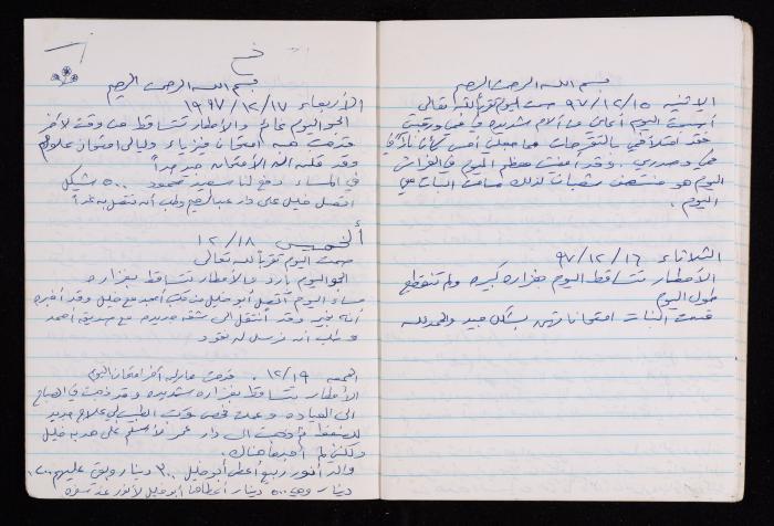 The Diary of Fadeyyeh Darabe, Dura- Hebron, 1997-1998