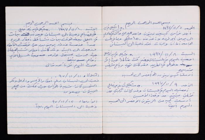 The Diary of Fadeyyeh Darabe, Dura- Hebron, 1997-1998