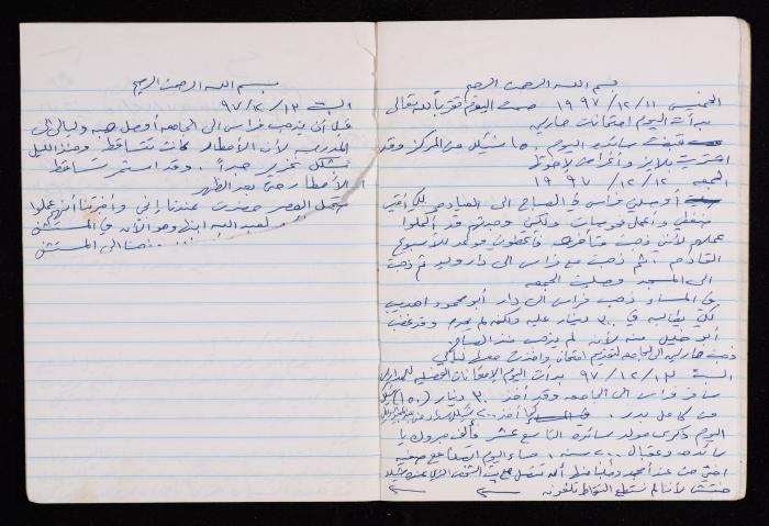 The Diary of Fadeyyeh Darabe, Dura- Hebron, 1997-1998