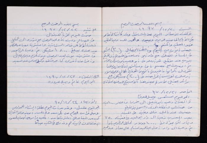 The Diary of Fadeyyeh Darabe, Dura- Hebron, 1997-1998
