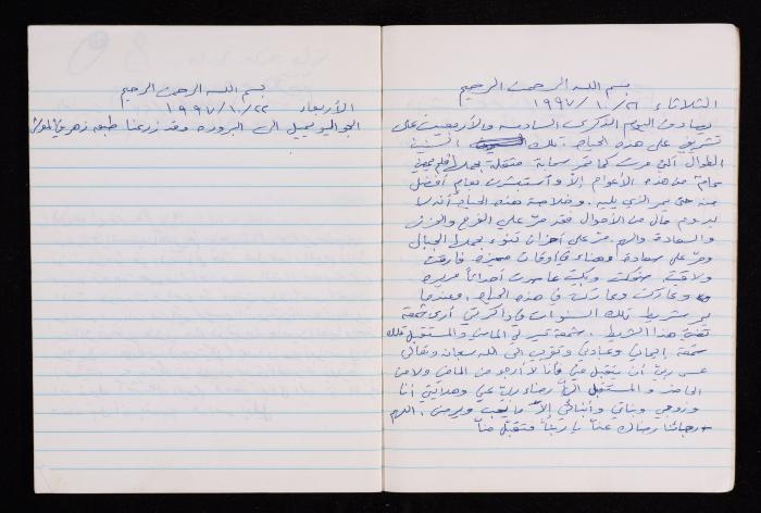 The Diary of Fadeyyeh Darabe, Dura- Hebron, 1997-1998
