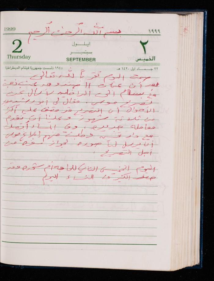 The Diary of Fadeyyeh Darabe, Dura- Hebron, 1999
