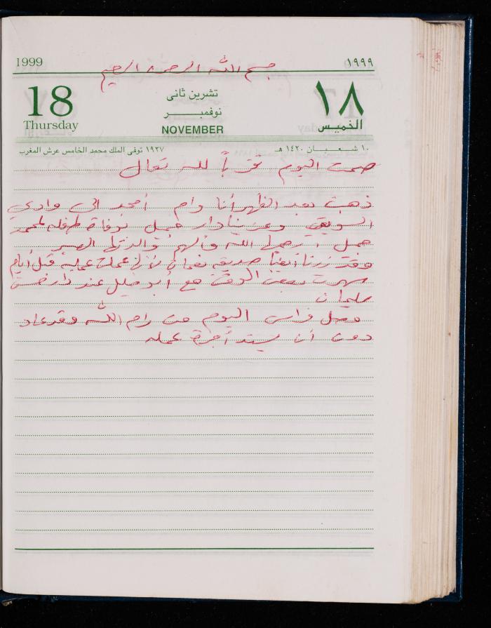 The Diary of Fadeyyeh Darabe, Dura- Hebron, 1999
