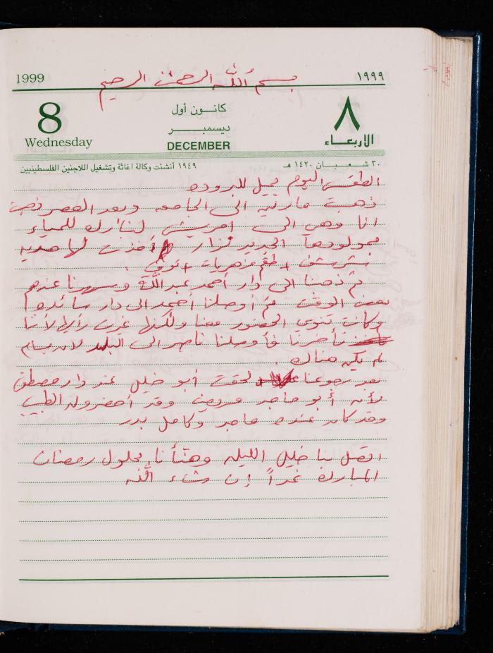 The Diary of Fadeyyeh Darabe, Dura- Hebron, 1999
