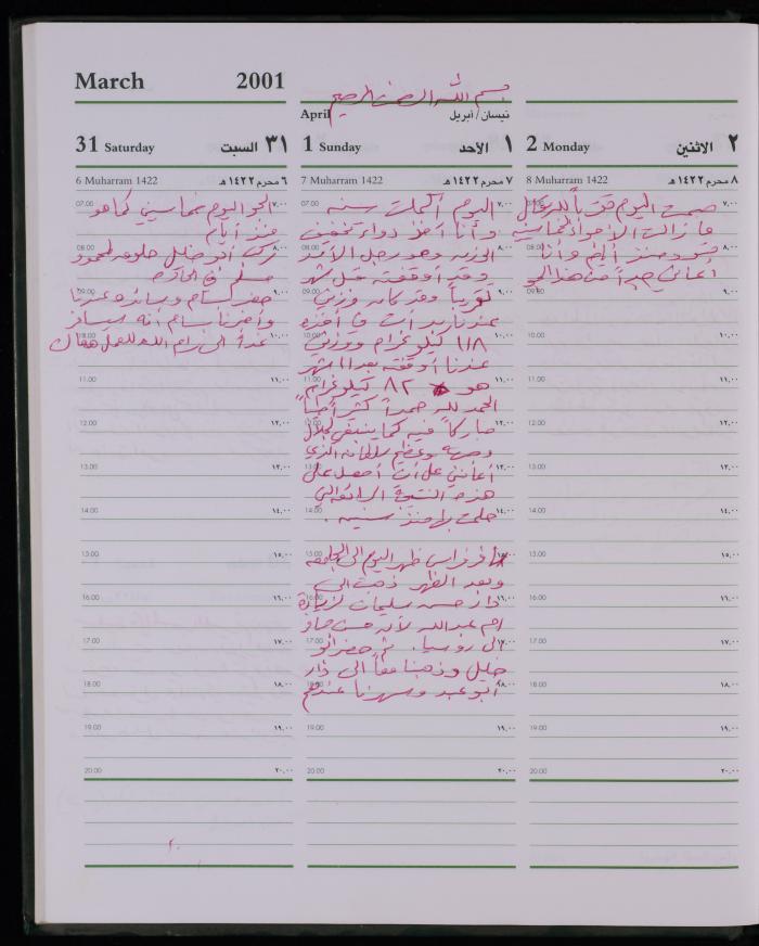 دفتر يوميات فضية الدرابيع، دورا- الخليل، 2001