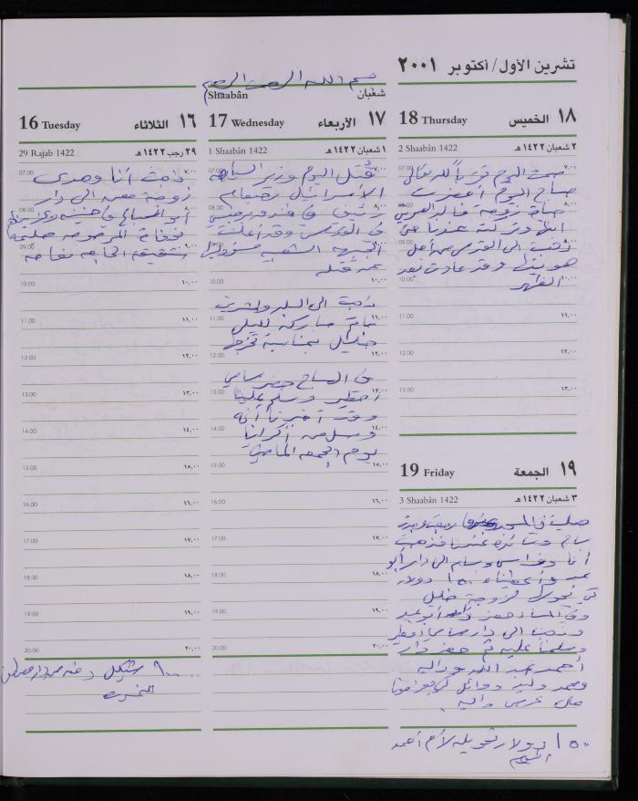 دفتر يوميات فضية الدرابيع، دورا- الخليل، 2001