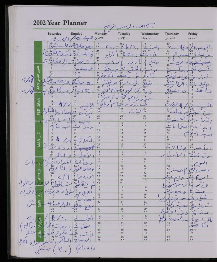 دفتر يوميات فضية الدرابيع، دورا- الخليل، 2001