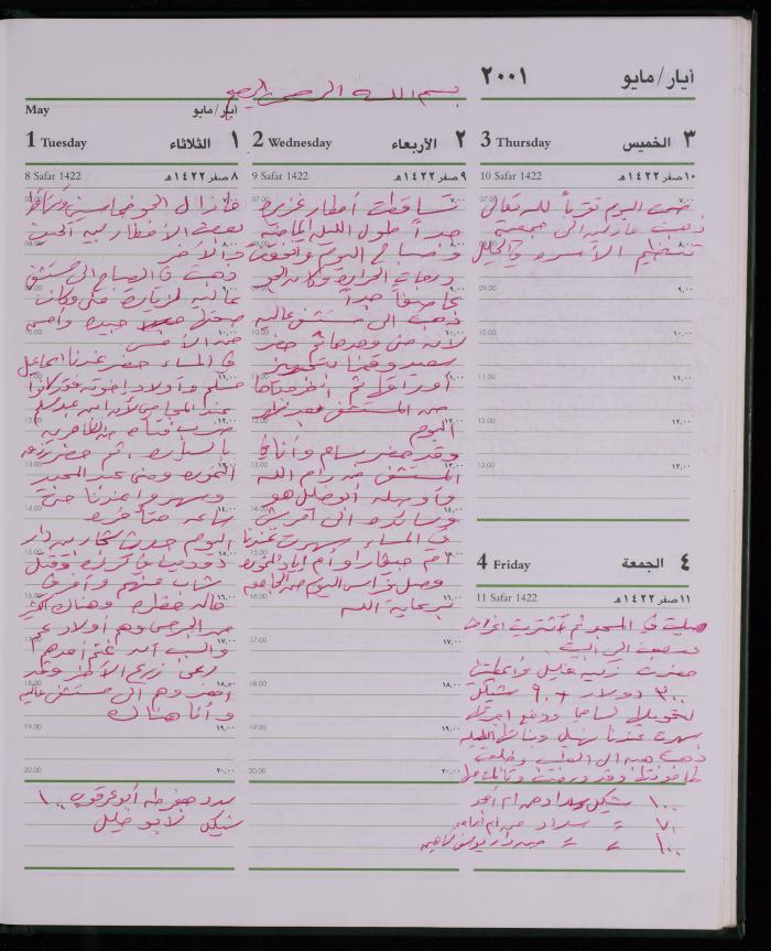 دفتر يوميات فضية الدرابيع، دورا- الخليل، 2001