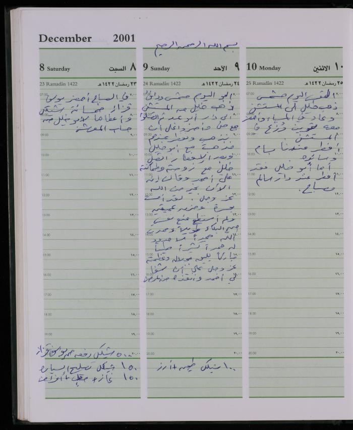 دفتر يوميات فضية الدرابيع، دورا- الخليل، 2001