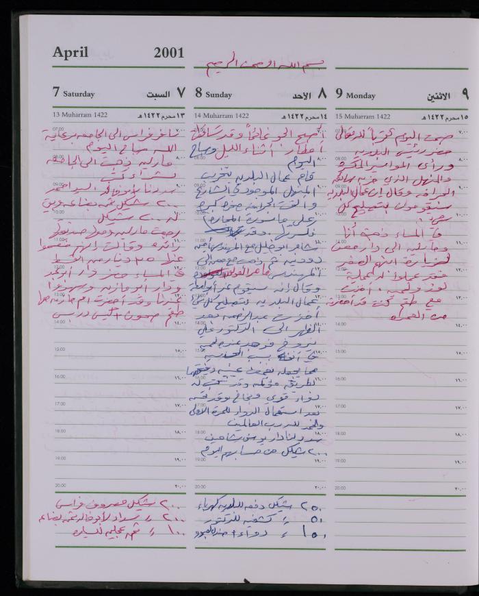 دفتر يوميات فضية الدرابيع، دورا- الخليل، 2001