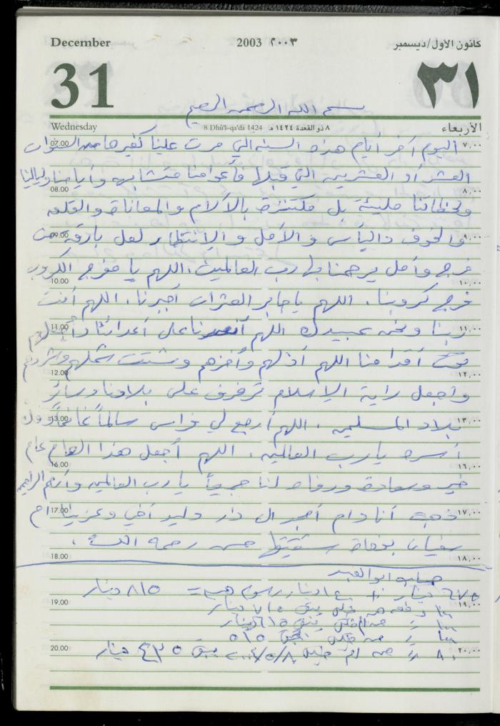 The Diary of Fadeyyeh Darabe, Dura- Hebron, 2003
