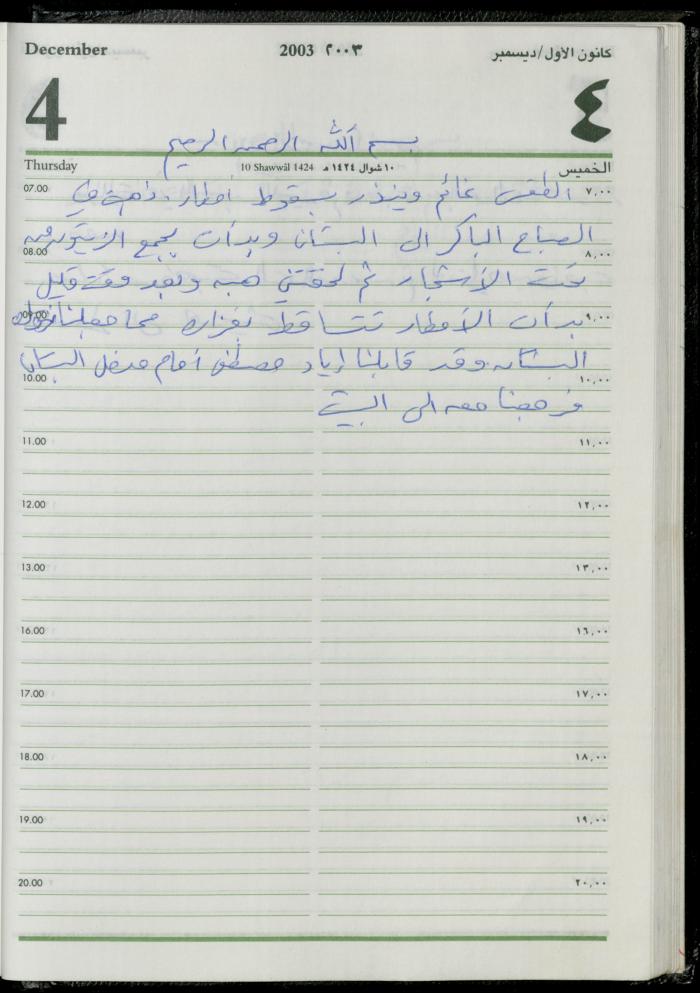 The Diary of Fadeyyeh Darabe, Dura- Hebron, 2003
