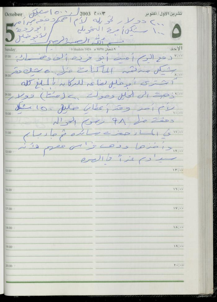 The Diary of Fadeyyeh Darabe, Dura- Hebron, 2003
